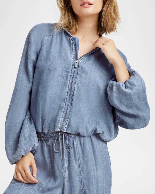 Carina Indigo Bomber Jacket